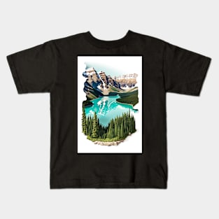 Peyto Lake Canada Illustration Kids T-Shirt